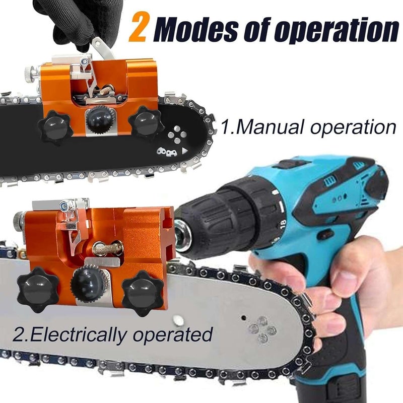 NINGHW Chainsaw Sharpener Jig, Upgraded Chain Saw Sharpener Tool, Hand Crank Chainsaw Sharpening Kit with 10 High Hardness Bits, Gloves, Bag and Brush, Portable Chainsaw Blade Sharpener for 6"-22" Chain Saws - Image 5
